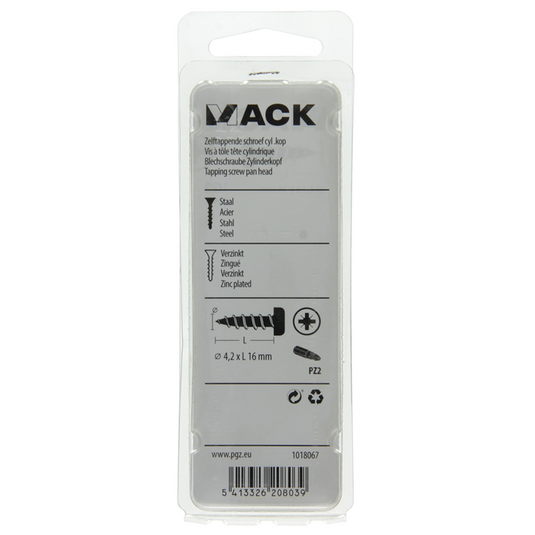 Mack 1018067 - zelftappende schroef cylkop verz. 54 st 4,2 x 16 mm | 5 stuks