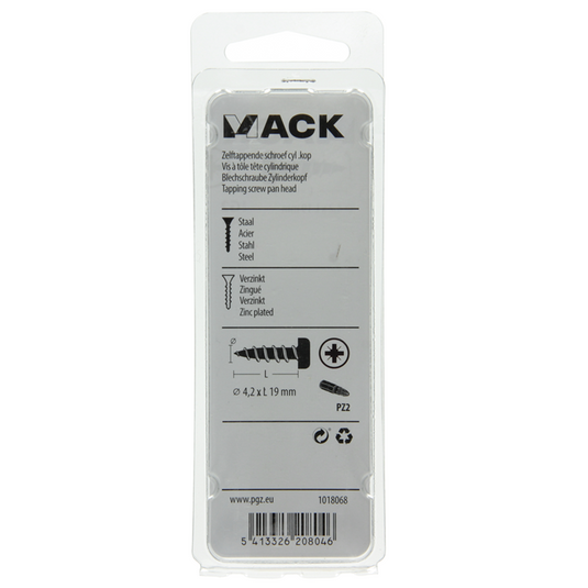 Mack 1018068 - zelftappende schroef cylkop verz. 48 st 4,2 x 19 mm | 5 stuks