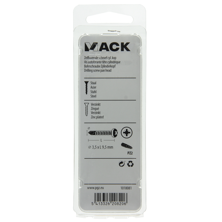 Load image into Gallery viewer, Mack 1018081 - zelfborende schroef cylkop verz.120st 3,5 x 9,5 mm | 5 stuks
