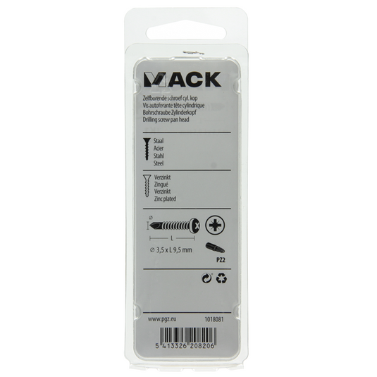 Mack 1018081 - zelfborende schroef cylkop verz.120st 3,5 x 9,5 mm | 5 stuks