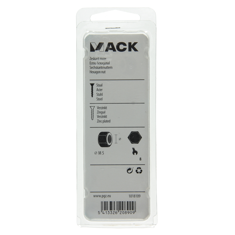 Load image into Gallery viewer, Mack 1018109 - zeskant moer staal verzinkt 150 st m 5 | 5 stuks
