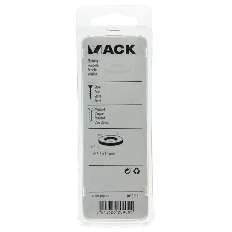 Load image into Gallery viewer, Mack 1018115 - sluitring staal verzinkt 200 st 5,3 x 10 mm | 10 stuks

