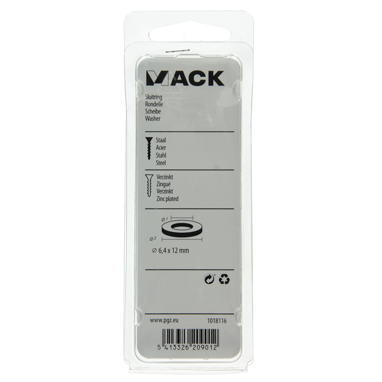Afbeelding laden in galerijviewer, Mack 1018116 - sluitring staal verzinkt 150 st 6,4 x 12 mm | 5 stuks
