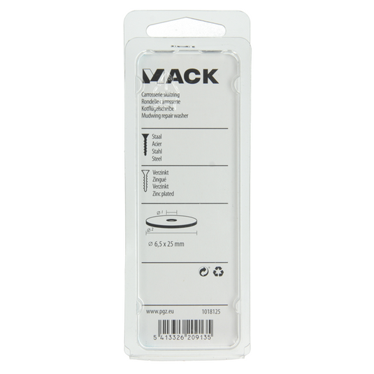 Mack 1018125 - carrosserie sluitring verzinkt55 st 6,5 x 25 mm | 5 stuks