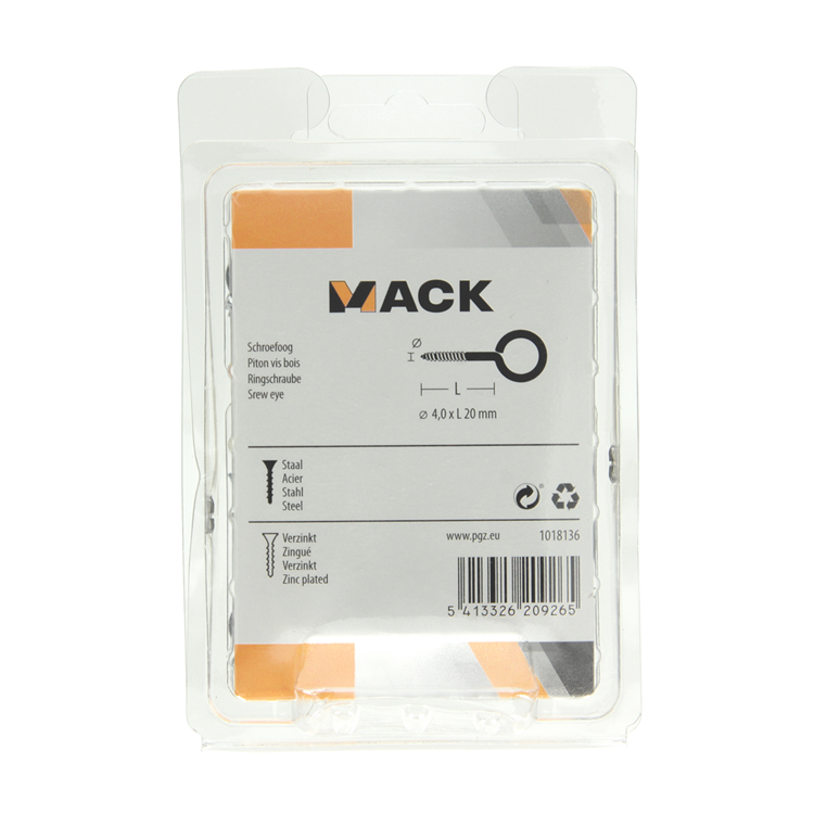 Load image into Gallery viewer, Mack 1018136 - schroefoog staal verzinkt 40st 4,0 x 20 mm | 5 stuks
