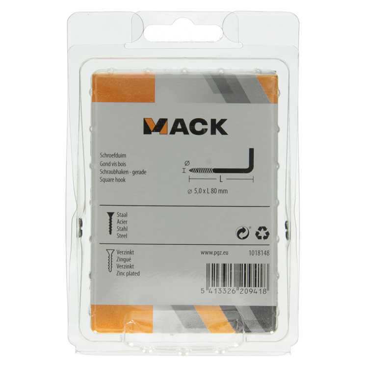 Load image into Gallery viewer, Mack 1018148 - schroefduim staal verzinkt 12 st 5,0 x 80 mm | 5 stuks
