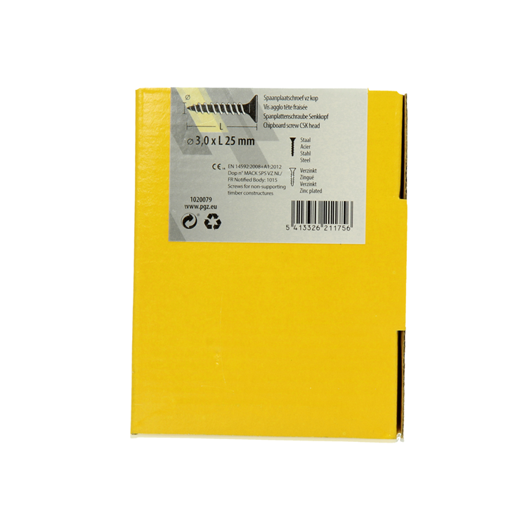Load image into Gallery viewer, Mack 1020079 - spaanplaatschroef vz kop geel vz 200 st 3,0 x 25 mm | 5 stuks
