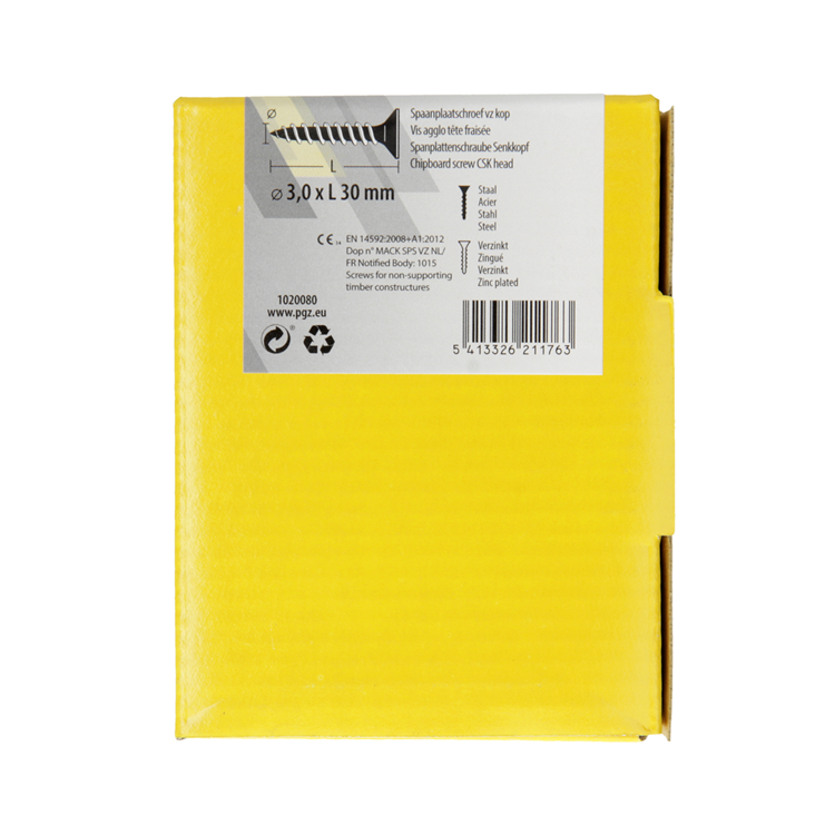 Load image into Gallery viewer, Mack 1020080 - spaanplaatschroef vz kop geel vz 200 st 3,0 x 30 mm | 5 stuks
