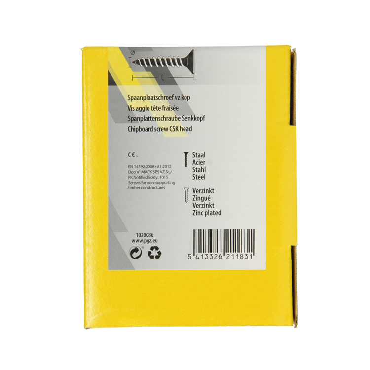 Load image into Gallery viewer, Mack 1020086 - spaanplaatschroef vz kop geelvz 200 st 3,5 x 40 mm | 5 stuks
