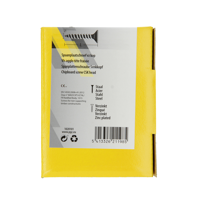 Load image into Gallery viewer, Mack 1020101 - spaanplaatschroef vz kop geel vz 200 st 4,5 x 25 mm | 5 stuks
