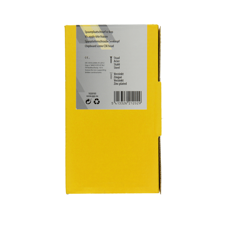 Load image into Gallery viewer, Mack 1020105 - spaanplaatschroef vz kop geel vz 200 st 4,5 x 45 mm | 3 stuks
