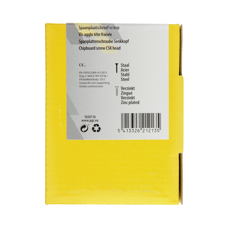 Load image into Gallery viewer, Mack 1020116 - spaanplaatschroef vz kop geelvz 100 st 5,0 x 60 mm | 5 stuks
