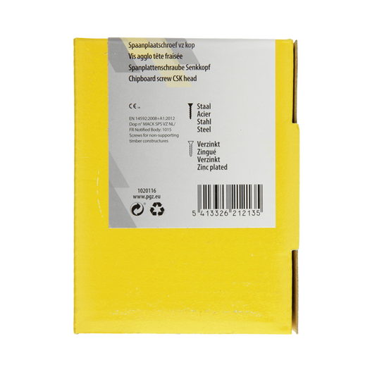 Mack 1020116 - spaanplaatschroef vz kop geelvz 100 st 5,0 x 60 mm | 5 stuks