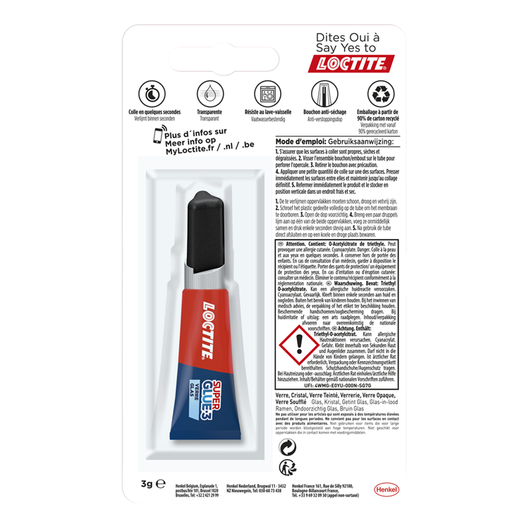 Load image into Gallery viewer, Loctite glaslijm 3 g | glasslijm voor alle ondergronden | lijm voor glazen voorwerpen | glas lijm | transparant | transparante glaslijm
