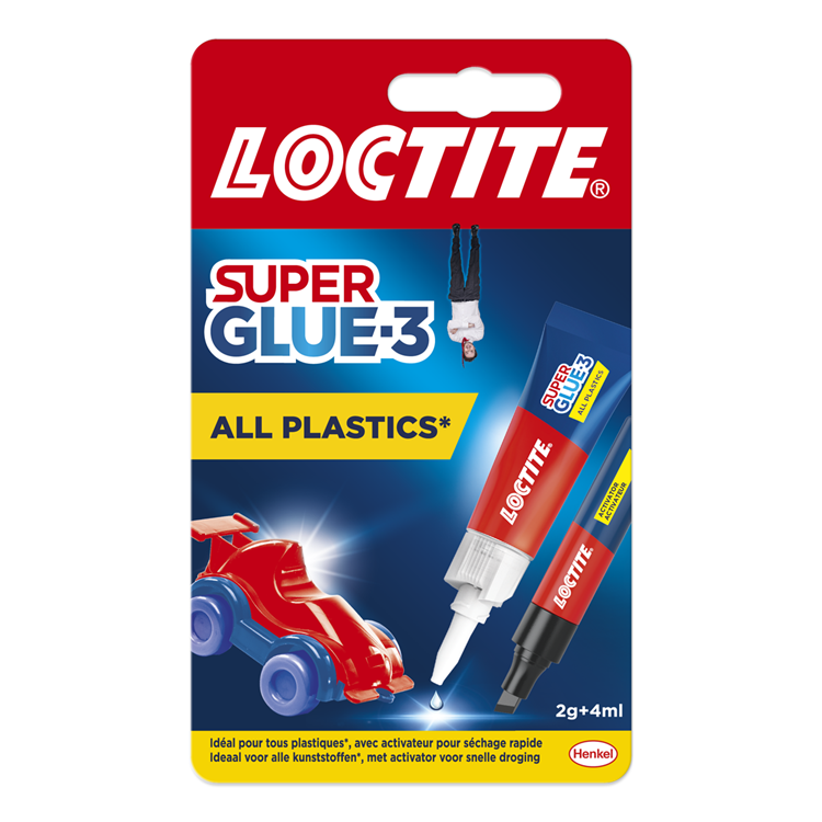 Load image into Gallery viewer, Loctite all plastics 2g+4 ml | plastic lijm universeel | plastic lijm voor alle kunststoffen | speelgoed plasticlijm.

