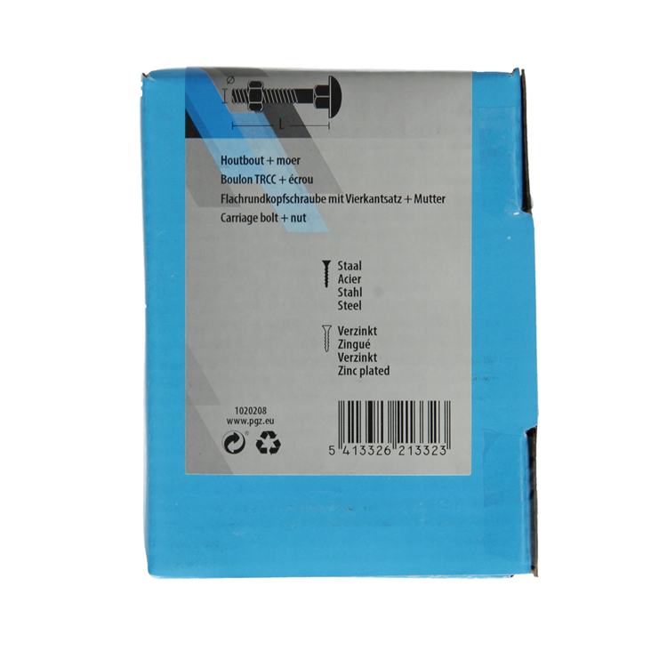 Afbeelding laden in galerijviewer, Mack 1020208 - houtbout + moer verzinkt 16 stm8 x 70 mm | 5 stuks
