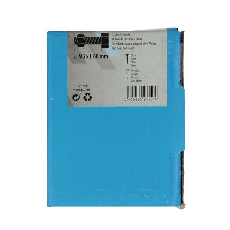 Load image into Gallery viewer, Mack 1020218 - tapbout + moer verzinkt 24 st m6 x 60 mm | 5 stuks
