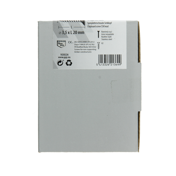 Load image into Gallery viewer, Mack 1020226 - spaanplaatschroef vz kop inox a2 200 st 3,5 x 20 mm | 2 stuks
