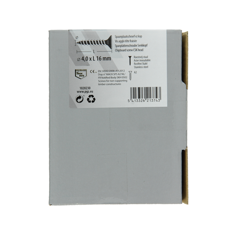 Load image into Gallery viewer, Mack 1020230 - spaanplaatschroef vz kop inox a2 200 st 4,0 x 16 mm | 2 stuks
