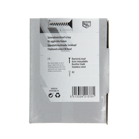 Mack 1020234 - spaanplaatschroef vz kop inox a2 200 st 4,0 x 35 mm | 2 stuks