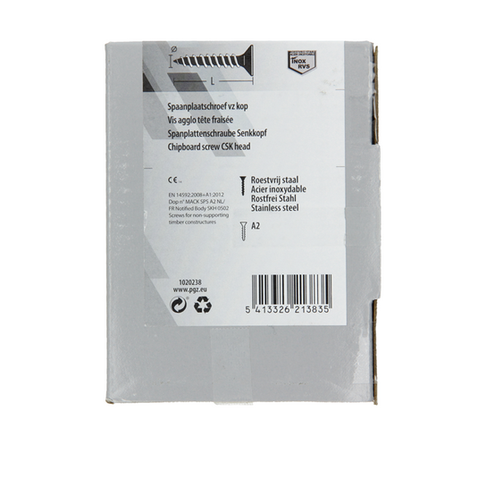 Mack 1020238 - spaanplaatschroef vz kop inox a2 200 st 4,5 x 30 mm | 2 stuks