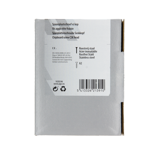 Mack 1020246 - spaanplaatschroef vz kop inox a2 100 st 5,0 x 60 mm | 2 stuks