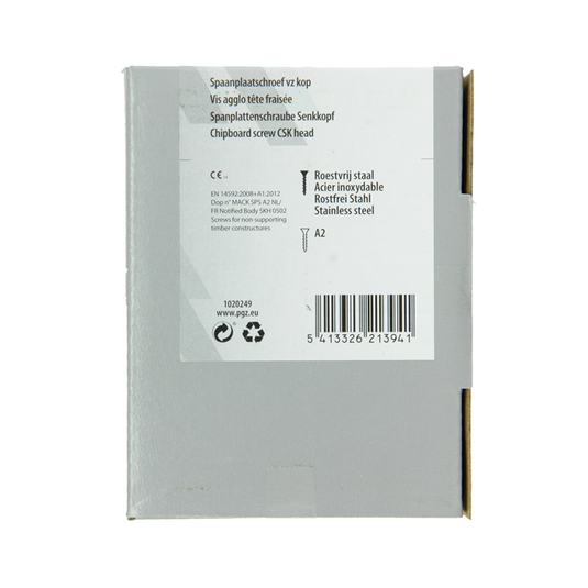 Mack 1020249 - spaanplaatschroef vz kop inox a2 50 st 5,0 x100 mm | 2 stuks