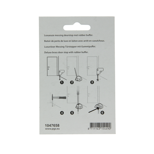 Mack 1047658 - deurstop halvemaan messing ø 44 mm 1 st pc | 6 stuks