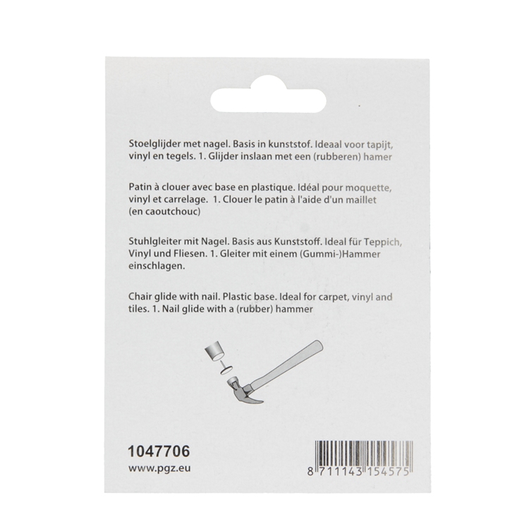 Load image into Gallery viewer, Mack 1047706 - stoelglijder nagel kunststof wit ø 19 mm 12 st pcs | 6 stuks
