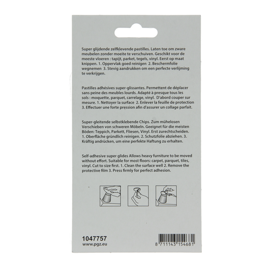 Mack 1047757 - super glijpastille zelfklevendgrijs 70 x 100 mm 1 st pcs | 12 stuks