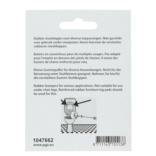 Mack 1047662 - stootdop rubber + schroef zwart ø 22 mm 4 st pcs | 6 stuks