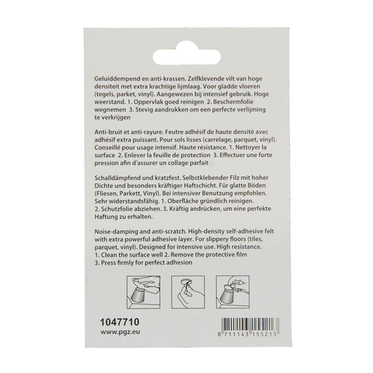 Mack 1047710 - viltpastille zelfklevend bruin 19 x 19 mm 18 st pcs | 12 stuks