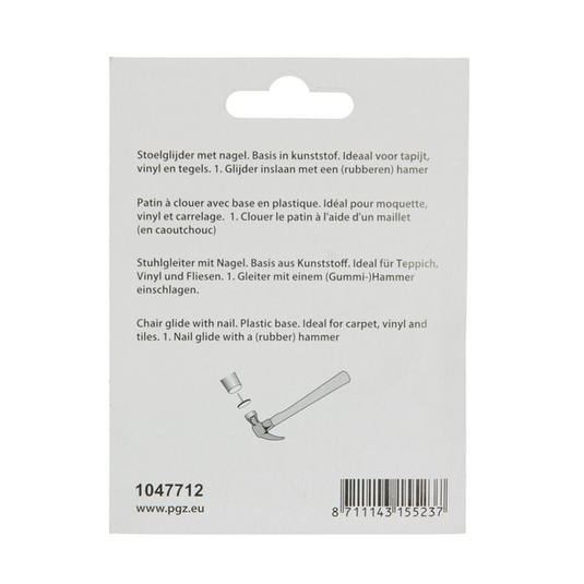 Mack 1047712 - stoelglijder met nagel vilt bruin ø 20 mm 8 st pcs | 6 stuks