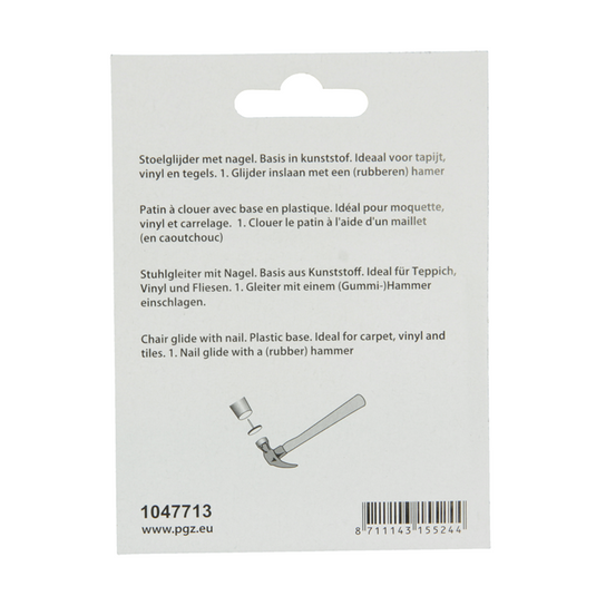 Mack 1047713 - stoelglijder met nagel vilt bruin ø 22 mm 8 st pcs | 6 stuks