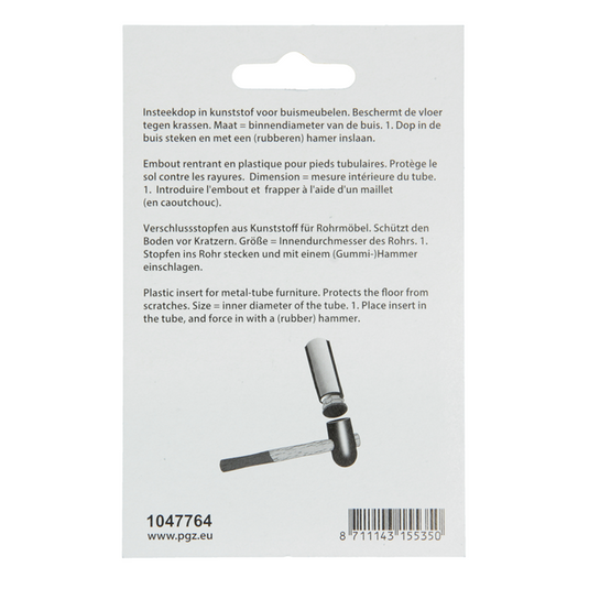 Mack 1047764 - insteekdop kunstsstof zwart 20 x 40 mm 4 st pcs | 6 stuks