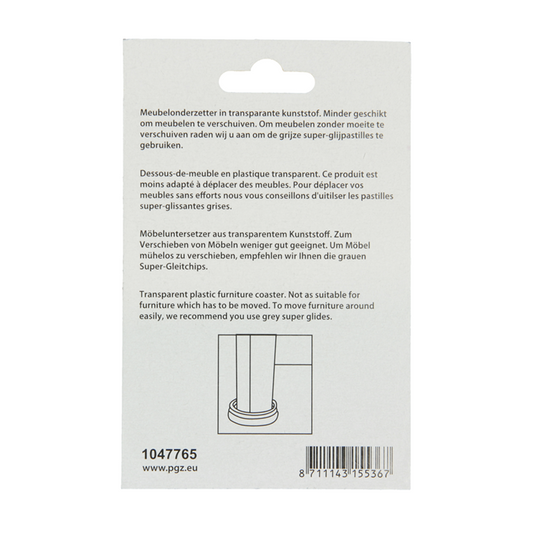 Mack 1047765 - meubelonderzetter kunststof transparant ø 35 mm 4 st pcs | 6 stuks