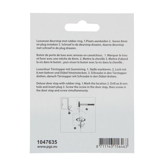 Mack 1047635 - deurstop cilindermodel inox look ø 30h25 mm 1 st pc | 6 stuks