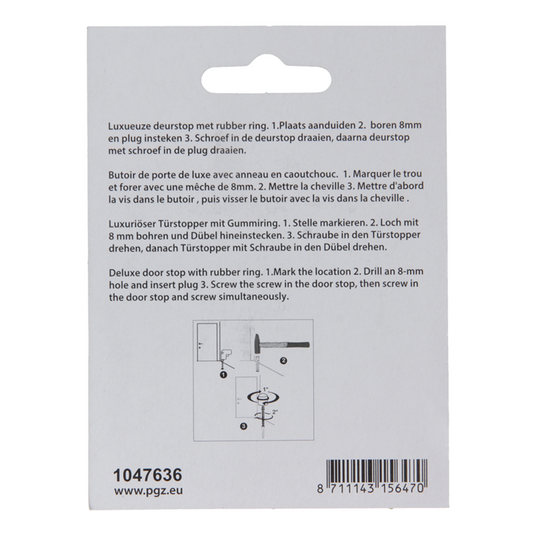 Mack 1047636 - deurstop cilindermodel inox look ø 30h35 mm 1 st pc | 6 stuks