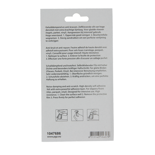Mack 1047686 - super-vilt zelfklevend beige 34 x 34 mm 8 st pcs | 12 stuks