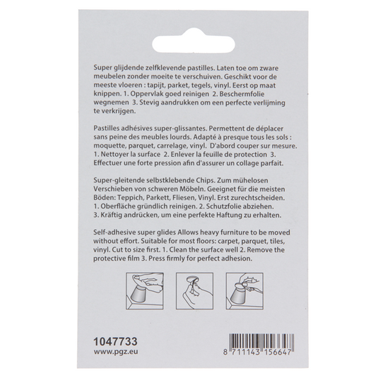Mack 1047733 - super glijpastille zelfklevendgrijs ø 60 mm 4 st pcs | 6 stuks