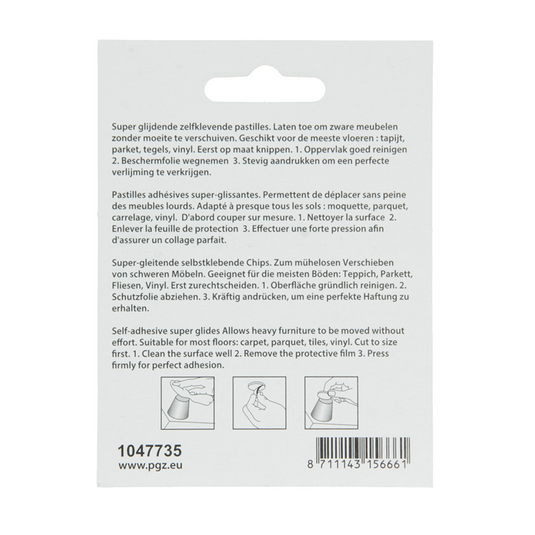 Mack 1047735 - super glijpastille zelfklevendgrijs 25 x 25 mm 4 st pcs | 12 stuks