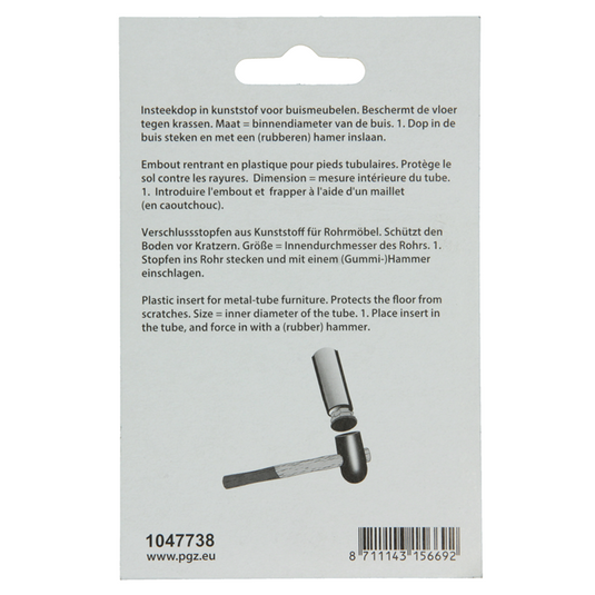 Mack 1047738 - insteekdop kunstsstof zwart 25 x 25 mm 4 st pcs | 6 stuks