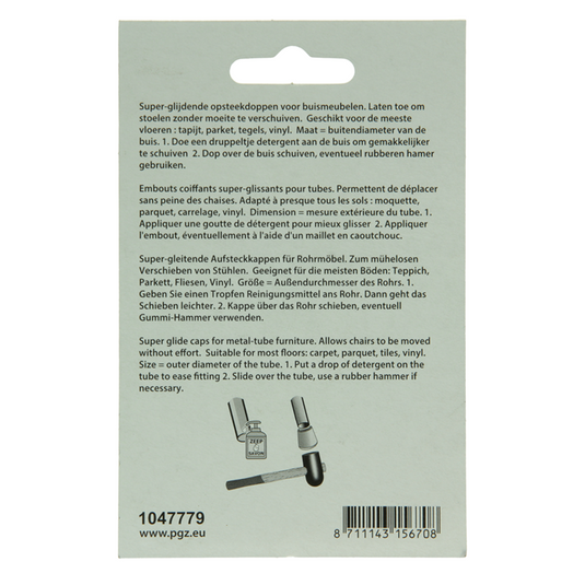 Mack 1047779 - super-glij-opsteekdop grijs ø 25 - 28 mm 4 st pcs | 6 stuks