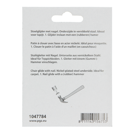Mack 1047784 - stoelglijder nagel metaal chroom ø 18 mm 8 st pcs | 6 stuks