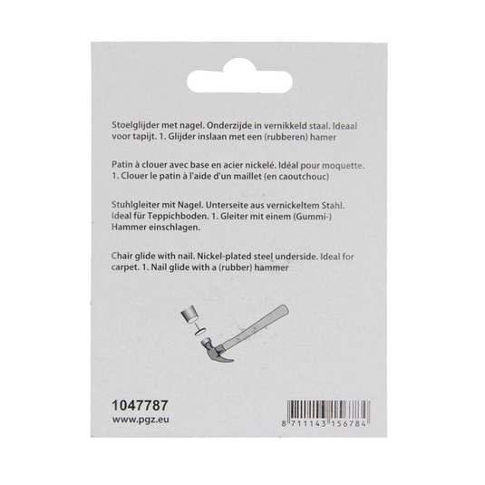 Mack 1047787 - stoelglijder nagel metaal chroom ø 30 mm 4 st pcs | 6 stuks