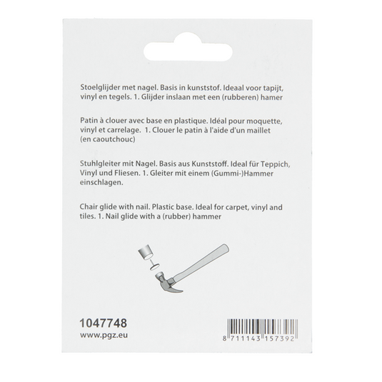 Mack 1047748 - stoelglijder nagel kunststof bruin ø 28 mm 4 st pcs | 6 stuks