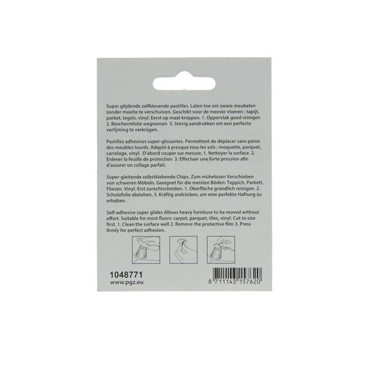 Mack 1048771 - super glijpastille zelfklevendgrijs 30 x 30 mm 4 st pcs | 12 stuks