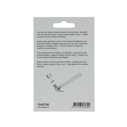 Mack 1048768 - super-glijder met nagel bruin ø 22 mm 4 st pcs | 6 stuks