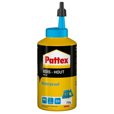 Pattex waterproof 750 g bottle | houtlijm waterhoudende lijm | hout lijm voorkomt water vocht schade | speciale houtlijm tegen vocht.