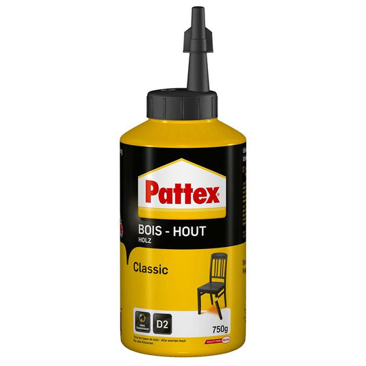 Pattex houtlijm classic 750 g | houtlijm voor universeel verbruik | lijm geschikt voor alle soorten hout.